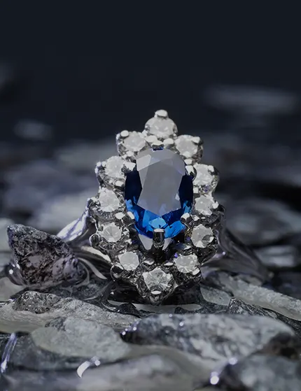 Bague en saphir et or blanc